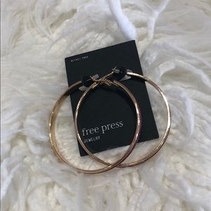 Large gold and pink glitter hoops